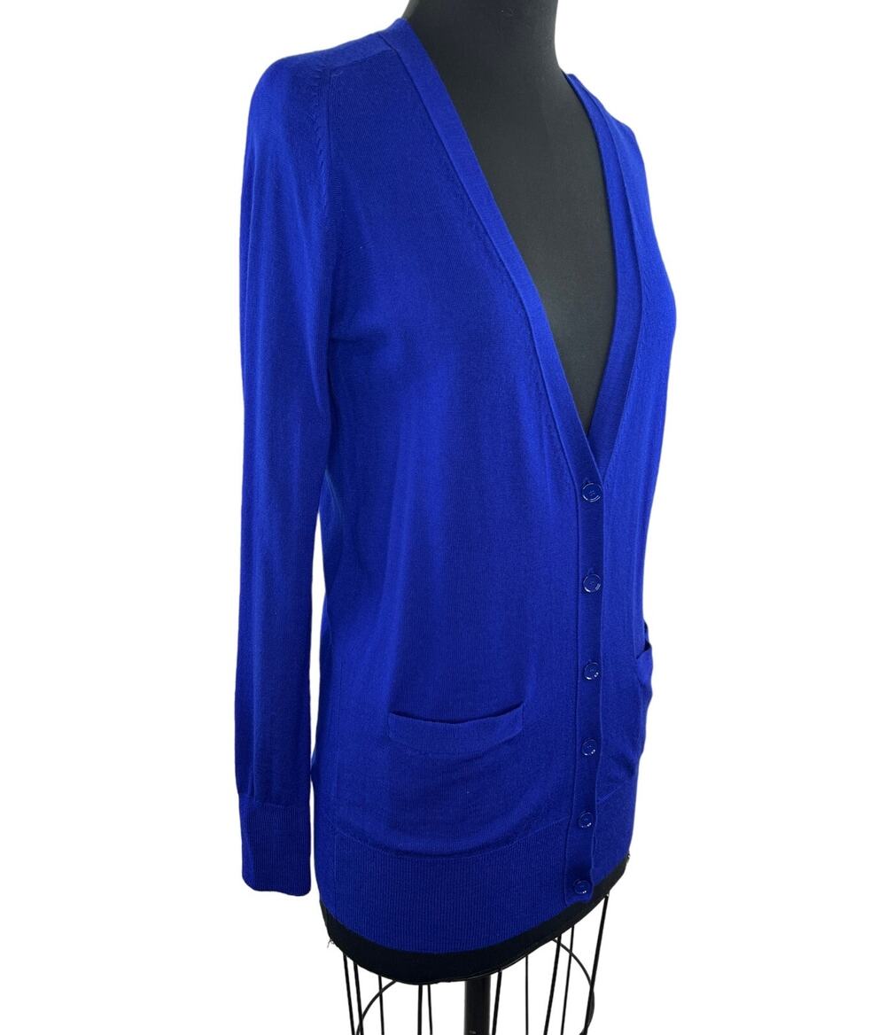 J. Crew Royal Blue Button Down Classic Merino Wool Long Cardigan Sweater Sz S